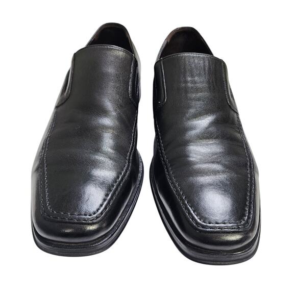 Monte Rosso Mens Lucca Nappa Leather Loafers Size 10.5 Black Leather Italy Dress - Picture 3 of 10
